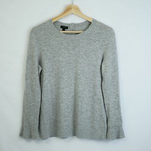 Talbots Flare Cuff Long Sleeve Lightweight Sweater, Gray, Women Petite PM/MP